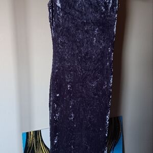 Elegant Velvet Purple Dress